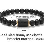 Pulsera del zodiaco de piedra de ónix negro para hombre y mujer