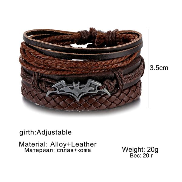 Lleva el poder del Caballero Oscuro en tu muñeca pulseras de cuero marron batman