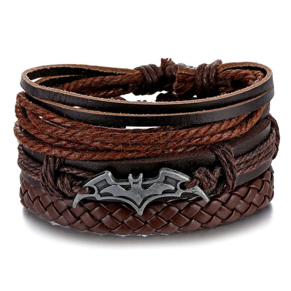 Lleva el poder del Caballero Oscuro en tu muñeca pulseras de cuero marron batman