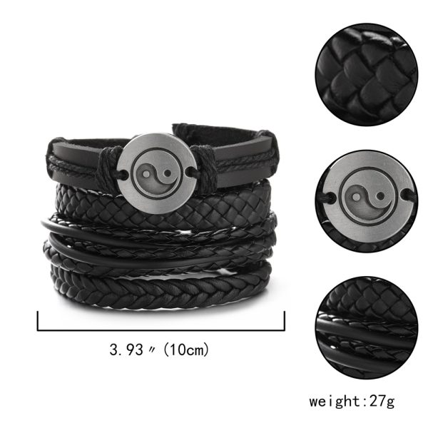Conjunto de pulseras de cuero YIN YAN