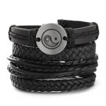 Conjunto de pulseras de cuero YIN YAN