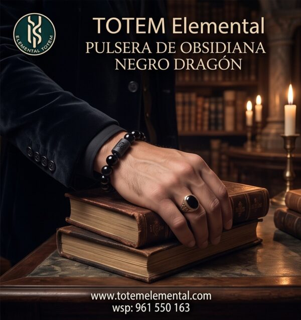 PULSERA DE OBSIDIANA NEGRO DRAGÓN