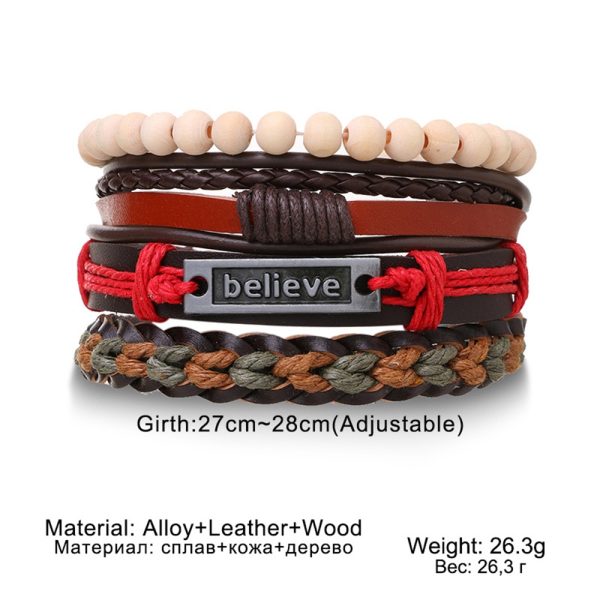 Refuerza tu estilo y tu actitud con nuestra exclusiva Pulsera Multicapa “Believe”, un accesorio moderno que combina cuero premium, cuentas naturales y detalles en hilo rojo para atraer protección, confianza y buena energía.