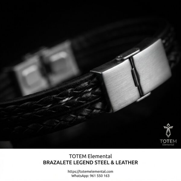 BRAZALETE LEGEND STEEL & LEATHER