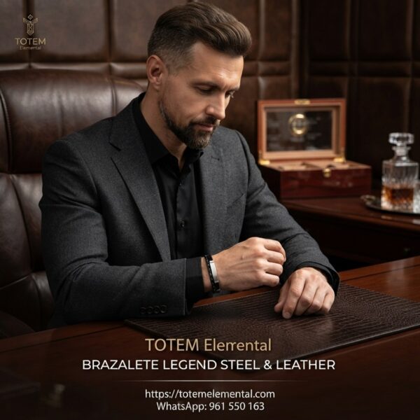 BRAZALETE LEGEND STEEL & LEATHER