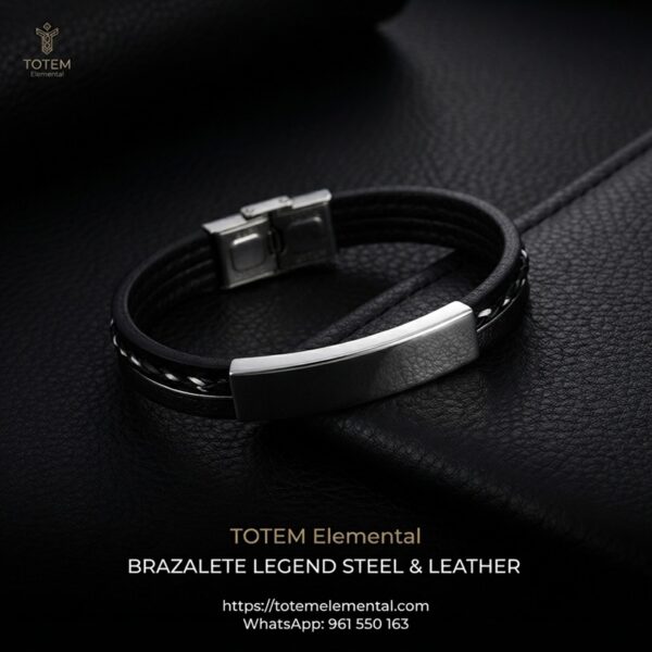 BRAZALETE LEGEND STEEL & LEATHER