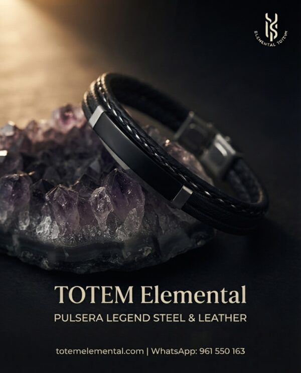 BRAZALETE LEGEND STEEL & LEATHER