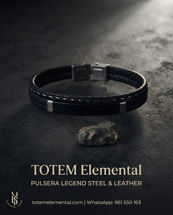 BRAZALETE LEGEND STEEL & LEATHER