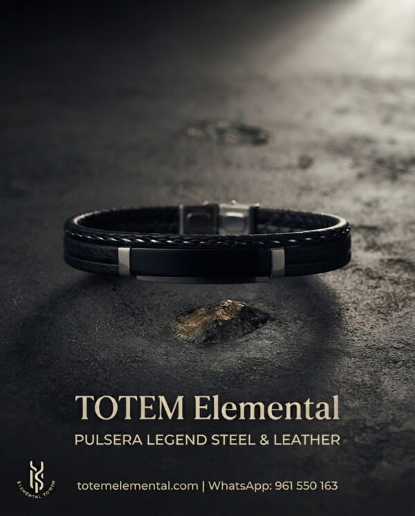 BRAZALETE LEGEND STEEL & LEATHER