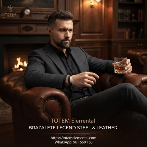 BRAZALETE LEGEND STEEL & LEATHER