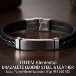 BRAZALETE LEGEND STEEL & LEATHER