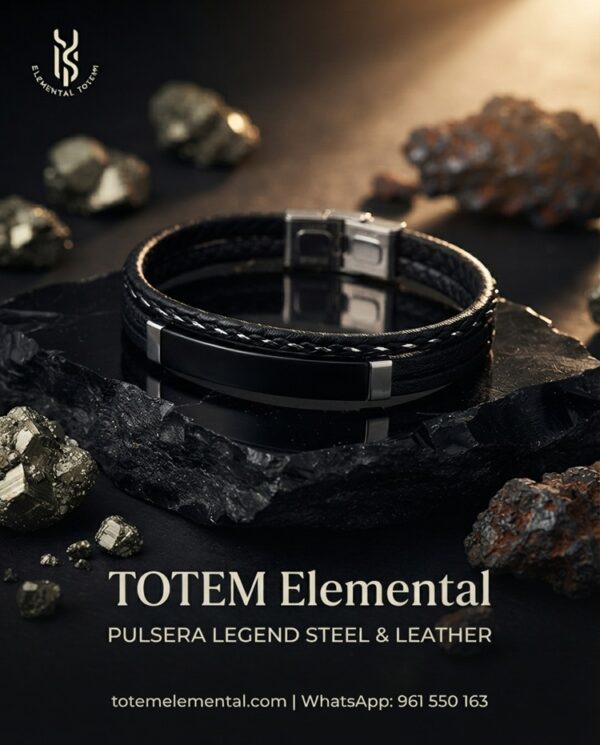 BRAZALETE LEGEND STEEL & LEATHER