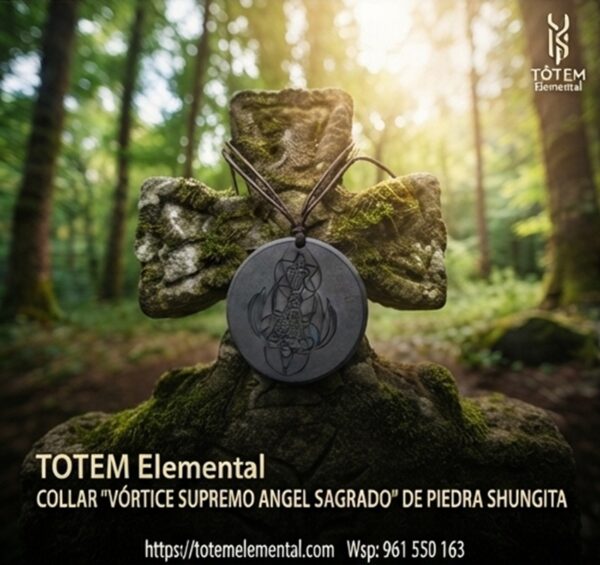 COLLAR “VÓRTICE SUPREMO ANGEL SAGRADO” SHUNGITA
