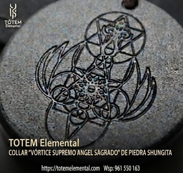 COLLAR “VÓRTICE SUPREMO ANGEL SAGRADO” SHUNGITA