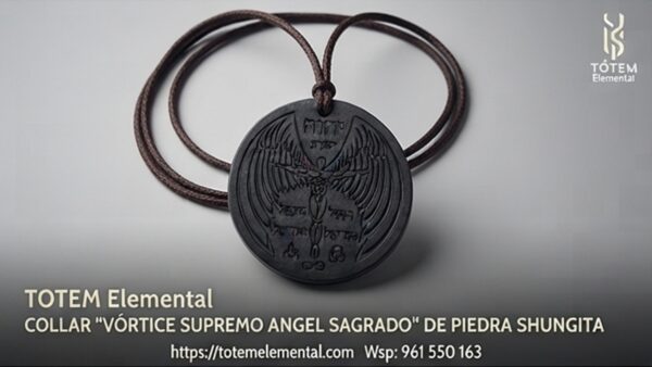 COLLAR “VÓRTICE SUPREMO ANGEL SAGRADO” SHUNGITA