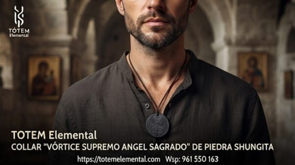 COLLAR “VÓRTICE SUPREMO ANGEL SAGRADO” SHUNGITA