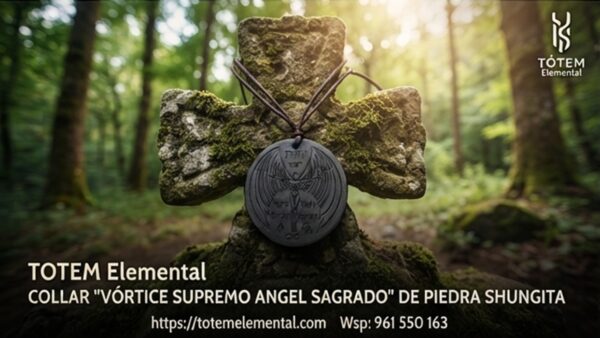 COLLAR “VÓRTICE SUPREMO ANGEL SAGRADO” SHUNGITA