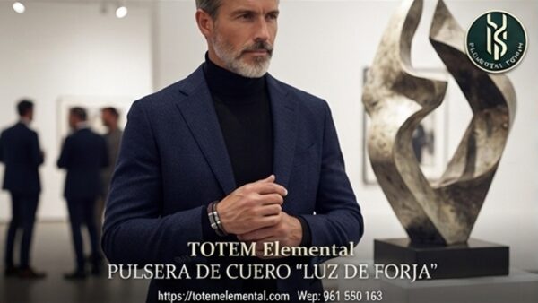 PULSERA DE BARRA DE CUERO LUZ DE FORJA