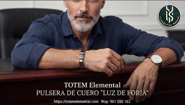 PULSERA DE BARRA DE CUERO LUZ DE FORJA