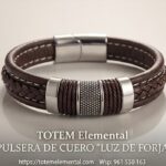 PULSERA DE BARRA DE CUERO LUZ DE FORJA
