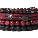 Eleva tu look con este set exclusivo de 4 pulseras que combinan carácter, energía y masculinidad en cada detalle. Incluye: ✔ Pulseras de piedras naturales en tonos rojo intenso y negro volcánico