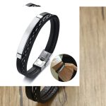 Presentamos nuestra pulsera moderna de cuero con detalles metálicos, disponible en negro clásico y platado elegante — perfecta para quienes buscan un accesorio que combine sofisticación con actitud.