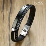 Presentamos nuestra pulsera moderna de cuero con detalles metálicos, disponible en negro clásico y platado elegante — perfecta para quienes buscan un accesorio que combine sofisticación con actitud.