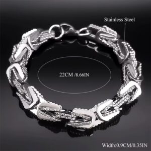Brazalete de eslabones anchos 7 Si buscas un accesorio que transmita fuerza, carácter y elegancia, esta pulsera es para ti. Diseñada para quienes no pasan desapercibidos, esta pieza combina un estilo moderno con acabados de alto nivel que elevan cualquier outfit al siguiente nivel.