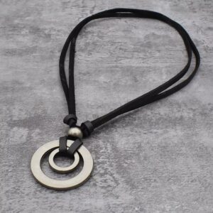 COLLAR DE CUERO DOBLE ARO4 COLLAR DE CUERO Y DOBLE ARO METALICO