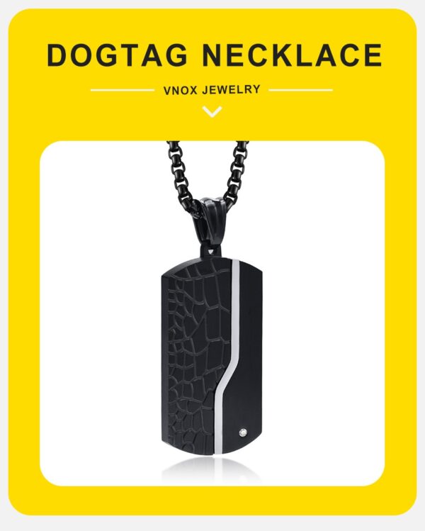 collar geométrico de acero inoxidable negro está diseñado para hombres que quieren proyectar seguridad, carácter y estilo moderno.