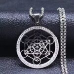 🌌 ELEGANCIA ANCESTRAL: El Cubo de Metatrón en Acero Quirúrgico Premium