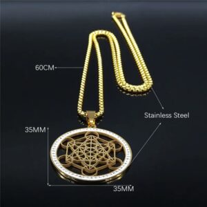 COLLAR SAGRADO DE METATRON2 🌌 ELEGANCIA ANCESTRAL: El Cubo de Metatrón en Acero Quirúrgico Premium