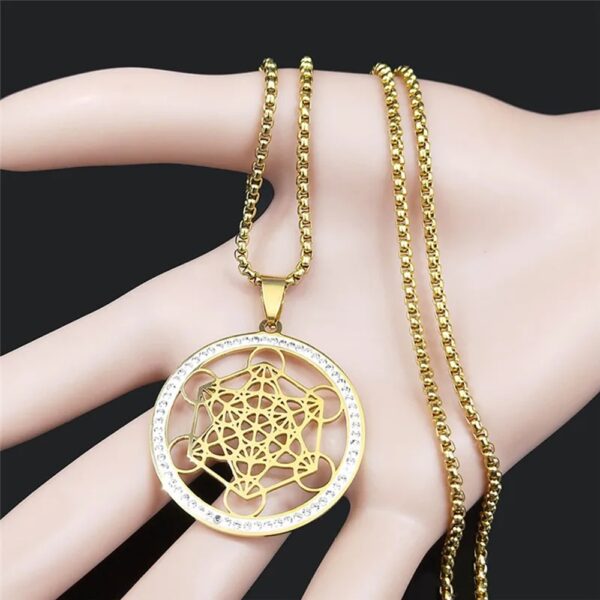 🌌 ELEGANCIA ANCESTRAL: El Cubo de Metatrón en Acero Quirúrgico Premium