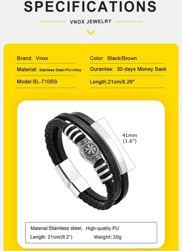 PULSERA DE CUERO MULTICAPA – ESTILO MODERNO Y PODEROSO 🔥 Eleva tu estilo con esta pulsera de cuero trenzado premium, diseñada para hombres que quieren proyectar seguridad, elegancia y personalidad en cada detalle.