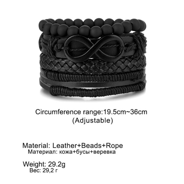 Esta elegante pulsera multicapa de cuero con símbolo infinito combina un diseño moderno con un significado profundo. El símbolo ∞ representa algo que no tiene principio ni final, y en joyería suele expresar amor eterno, amistad duradera y potencial ilimitado