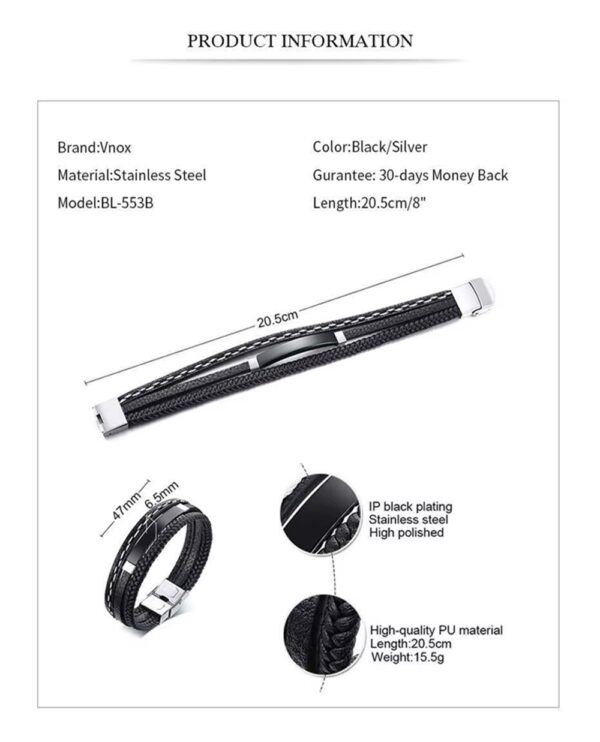 La Pulsera “Black Fusion Supreme” es la combinación perfecta entre elegancia, fuerza y modernidad. Diseñada para hombres que cuidan cada detalle, esta pieza fusiona múltiples texturas en un solo accesorio: cuero trenzado, acabado liso y detalles metálicos que crean un look sofisticado y dominante.