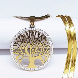 Este impresionante collar con diseño de Árbol de la Vida es mucho más que una joya… es un símbolo de crecimiento, conexión y energía positiva