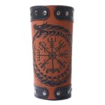 Lleva en tu brazo el espíritu de los guerreros nórdicos con este impresionante brazalete vikingo de cuero grabado