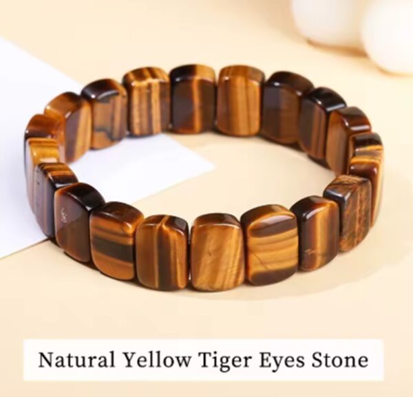 BRAZALETES PIEDRAS NATURALES CUADRADAS OJO DE TIGRE