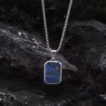 COLLAR ACERO Y OJO DE TIGRE LAPIZ LAZULI