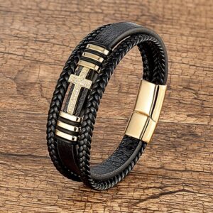 PULSERA CRUZ CON INCRUSTACIONES1 🌑♾️" PULSERA CRUZ TITÁN" 🌑♾️ 🔥✝️LLEVA TU ESTILO CON PODER, FE Y CARÁCTER EN UNA SOLA PIEZA 🔥✝️
