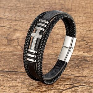🌑♾️" PULSERA CRUZ TITÁN" 🌑♾️ 🔥✝️LLEVA TU ESTILO CON PODER, FE Y CARÁCTER EN UNA SOLA PIEZA 🔥✝️