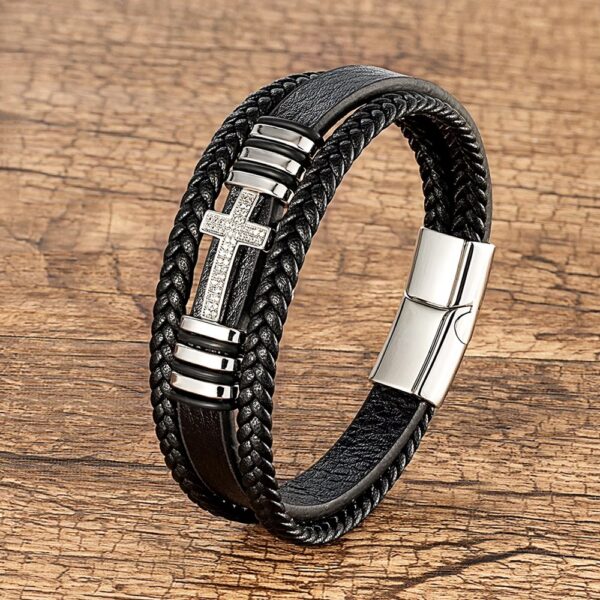 🌑♾️" PULSERA CRUZ TITÁN" 🌑♾️ 🔥✝️LLEVA TU ESTILO CON PODER, FE Y CARÁCTER EN UNA SOLA PIEZA 🔥✝️