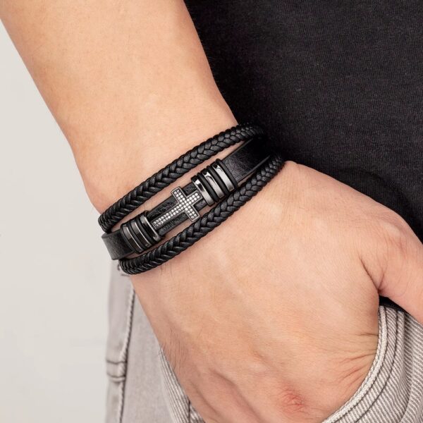 🌑♾️" PULSERA CRUZ TITÁN" 🌑♾️ 🔥✝️LLEVA TU ESTILO CON PODER, FE Y CARÁCTER EN UNA SOLA PIEZA 🔥✝️