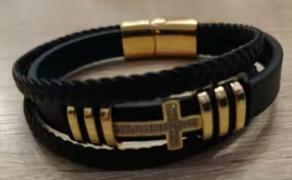 🌑♾️" PULSERA CRUZ TITÁN" 🌑♾️ 🔥✝️LLEVA TU ESTILO CON PODER, FE Y CARÁCTER EN UNA SOLA PIEZA 🔥✝️