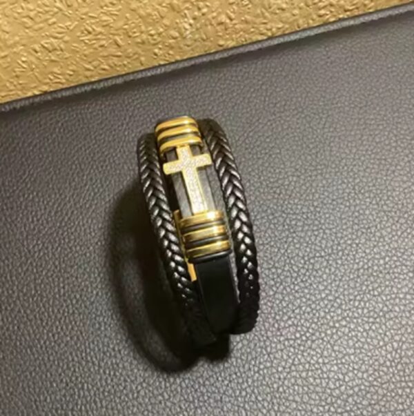 🌑♾️" PULSERA CRUZ TITÁN" 🌑♾️ 🔥✝️LLEVA TU ESTILO CON PODER, FE Y CARÁCTER EN UNA SOLA PIEZA 🔥✝️