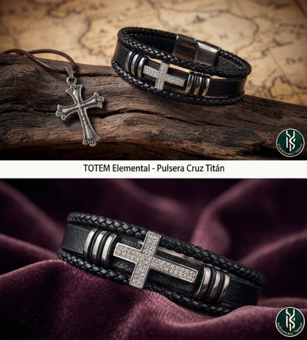 PULSERA CRUZ TITÁN”-ESTILO CON PODER Y FE