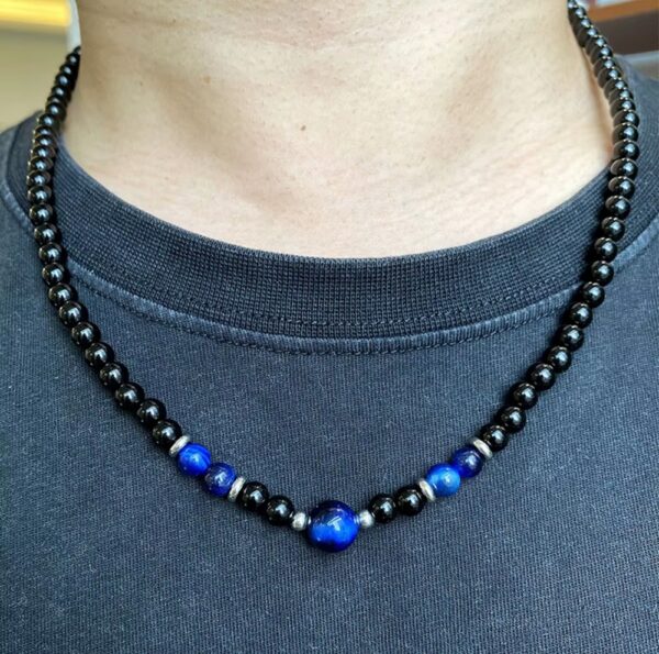 COLLAR DE CUENTAS DE ÓNIX Y OJO DE TIGRE✨