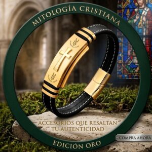 Pulsera Totem Crux, el Escudo Inquebrantable de Acero y Devoción que Define tu Autenticidad.