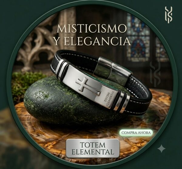 Pulsera Totem Crux, el Escudo Inquebrantable de Acero y Devoción que Define tu Autenticidad.